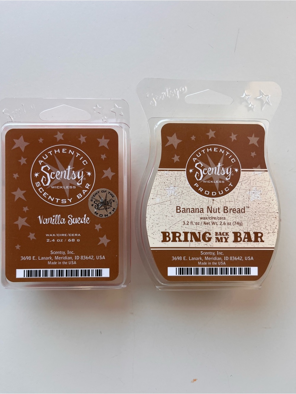 Scentsy Bars: Banana Nut Bread & Vanilla Suede-New